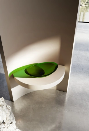 Накладная раковина Abber Kristall AT2808Emerald 60x38 зеленая фото