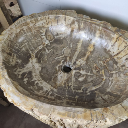 Раковина напольная из окаменелого дерева ODN-01499 (68*55*90) фото