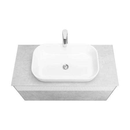 Тумба под раковину Акватон Марбл 100 1A276301MH4C0 белый матовый/слэйт фото