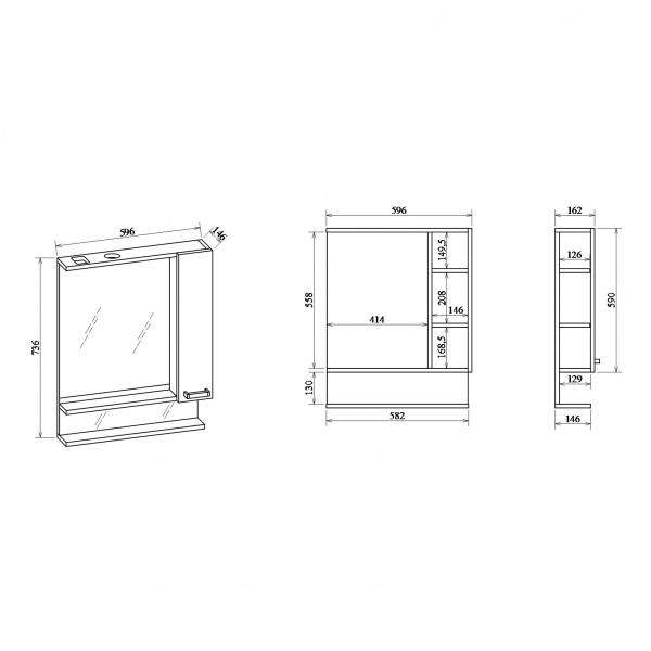Зеркало-шкаф Sanflor Техас С0000001972 60 см L фото