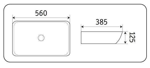 Накладная раковина CeramaLux N 78431 56x38 фото