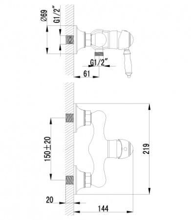 Смеситель для душа Lemark Villa LM4803B фото