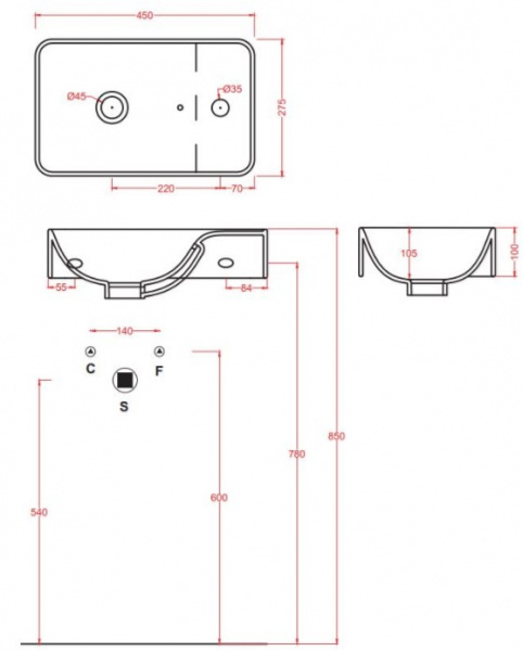 Мини-раковина Artceram Lavamani Savon LML003 01 00 bi фото