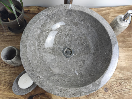 Раковина из мрамора Indo Bowl Marmo Greey Small BM-00241 фото