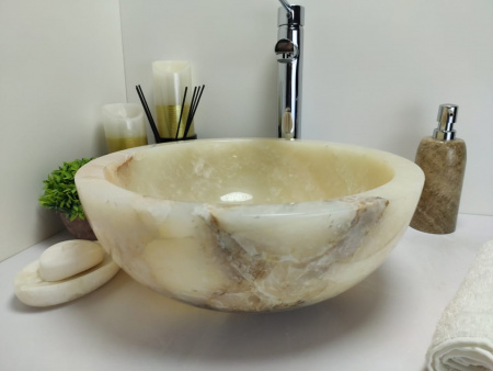 Накладная раковина из оникса Indo Bowl Yellow Small BO-00367 фото