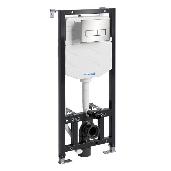 Инсталляция для подвесного унитаза WasserKRAFT Aller 10TLT.010.ME.BN03 с кнопкой, никель фото