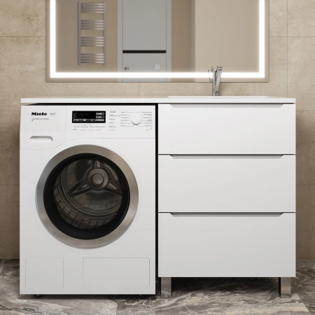 Тумба под стиральную машину Uperwood Tanos 120 291020258 белая матовая фото