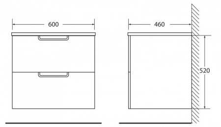 Тумба под раковину BelBagno Leticia BB600DDAC/BL 60 см фото