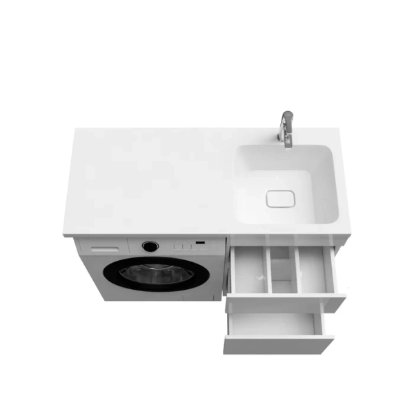 Тумба под стиральную машину с раковиной Iddis Optima Home OPH11RBi95K 110 см правая фото