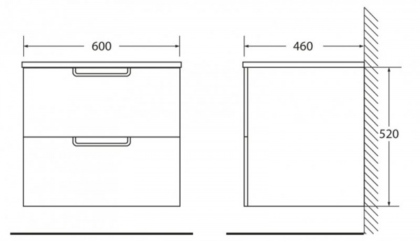Тумба под раковину BelBagno Leticia BB600DDAC/BL 60 см фото