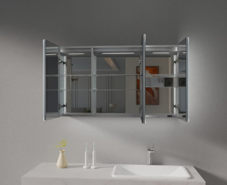 Зеркальный шкаф из алюминия Esbano ES-3812D 120x70 фото