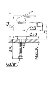 Смеситель для биде Cezares Nautic NAUTIC-BS1-NOP Чёрный матовый фото