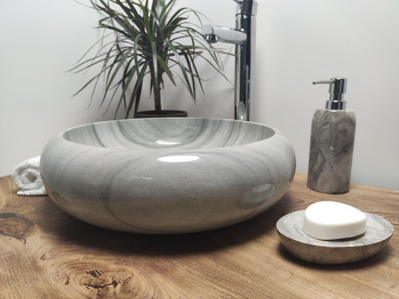 Раковина из камня андезит Indo Donut Blue Kecil Small  DA-00213 фото