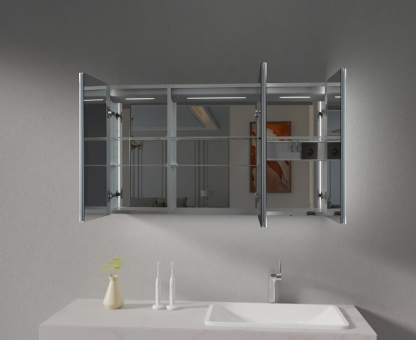 Зеркальный шкаф из алюминия Esbano ES-3812D 120x70 фото