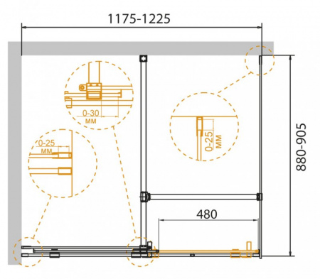 Душевой уголок Cezares Stream STREAM-AH-1-120/90-C-Cr фото