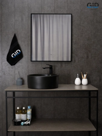 Накладная раковина GID N9130bg 53382 41x41 черный графит фото