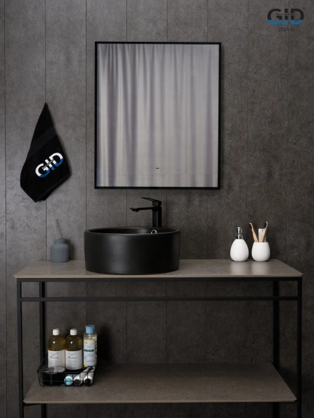 Накладная раковина GID N9130bg 53382 41x41 черный графит фото