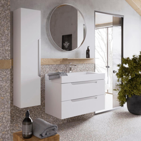 Тумба с раковиной Aqwella 5 Stars Cube CUB0109W 90 см белая фото