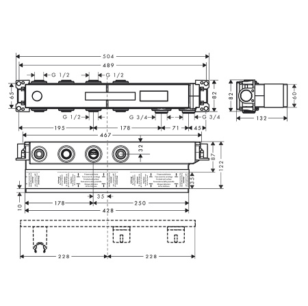 Скрытая часть для смесителя Hansgrohe RainSelect 15310180 с 2 кнопками фото