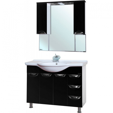 Зеркало-шкаф с подсветкой Bellezza Белла-105 Люкс черный фото