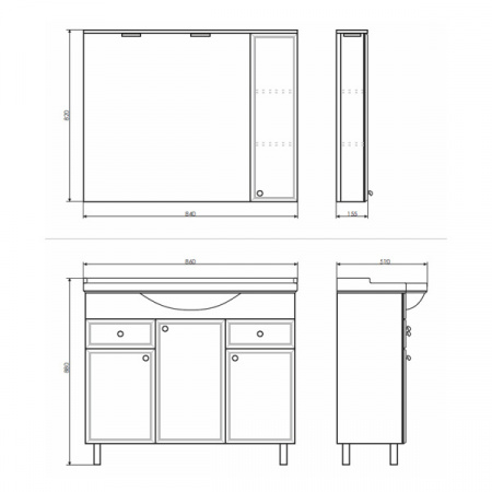 Тумба Comforty Сочи-85 белый глянец с раковиной Сенеж 87 фото