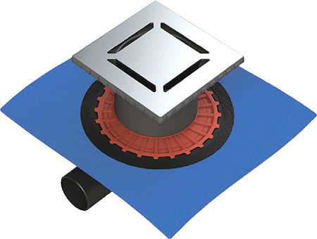 Душевой трап Berges Wasserhaus Zentrum Norma 090362 10x10 см фото