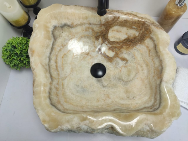 Накладная раковина из оникса Indo Erozy Блитар EO-00080 фото