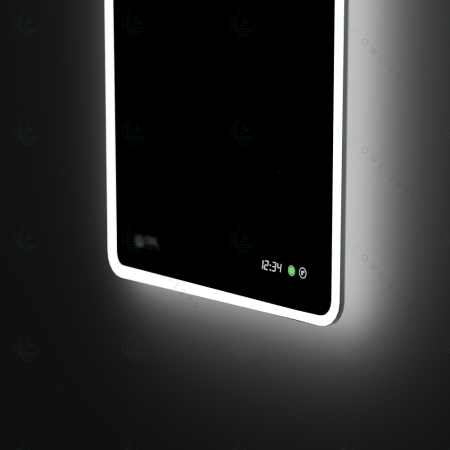 Зеркало с антизапотеванием и часами OWL 1975 Skansen OWLM200504 60x80 фото