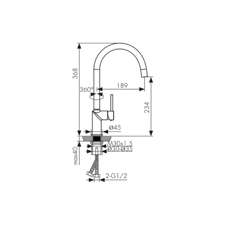 Смеситель для кухни Kaiser Vita 43244-5 серебро фото