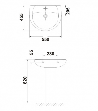 Подвесная раковина Gala Elia 18050 (71888) 55 см фото