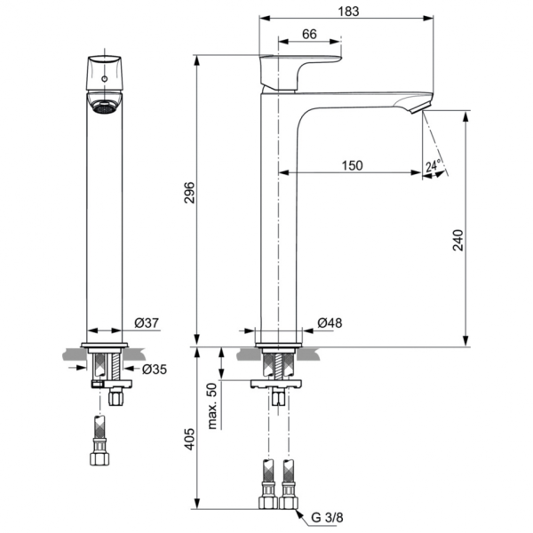 Смеситель для раковины Ideal Standard CONNECT AIR Vessel A7027A2 фото