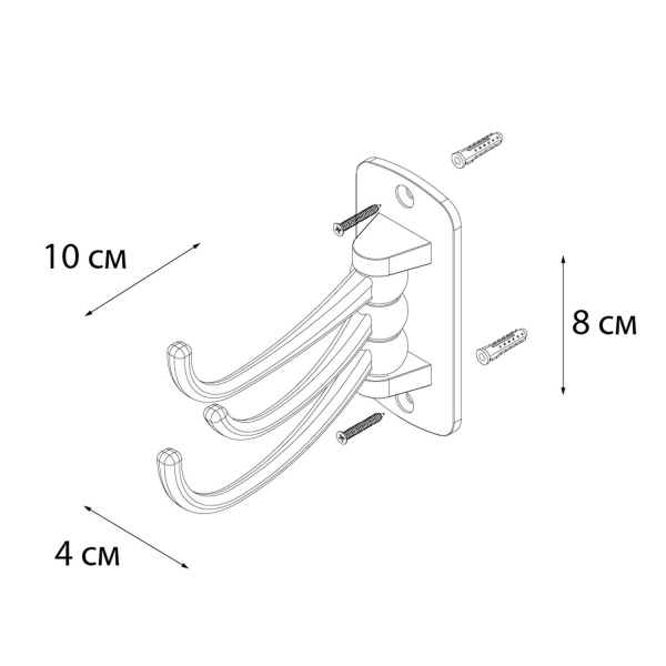 Крючок для ванной тройной поворотный Тройной Fixsen Antik FX-61105C фото