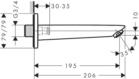 Излив на ванну Hansgrohe Logis 71410000 фото