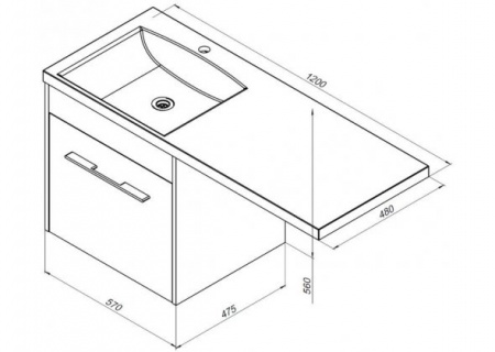 Тумба под стиральную машину Aquanet Августа 120 00239784 R фото