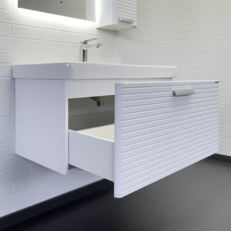 Тумба с раковиной Comfortу Танжер 90П 00-00019566CF белая матовая фото