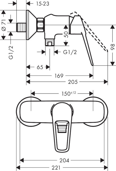 Смеситель для душа Hansgrohe Novus Loop 71360000 фото