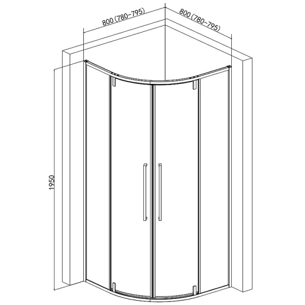 Душевой уголок AQUAme AQM7101-2-8 80x80 черный фото
