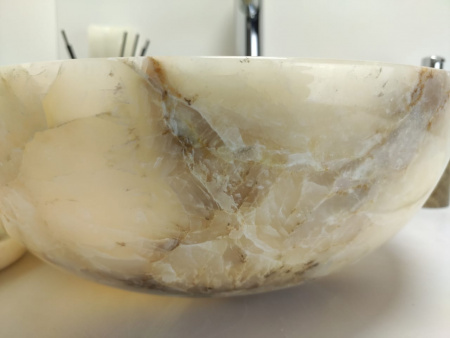 Накладная раковина из оникса Indo Bowl Yellow Small BO-00367 фото