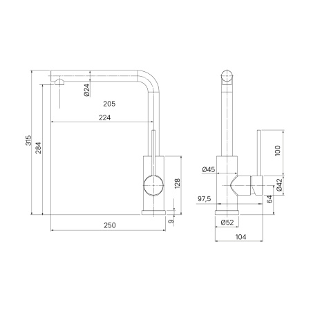 Смеситель для кухни Iddis Rule RULBLL0i05 черный матовый фото