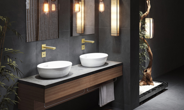 Сенсорный смеситель для раковины встроенный Timo Selene 2073/17SM Золото матовое фото