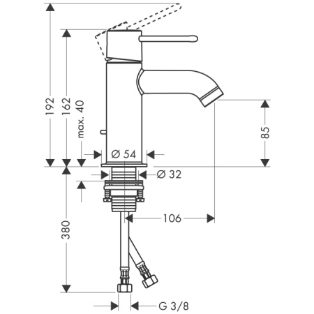Смеситель для раковины Axor Uno² 38020000 фото