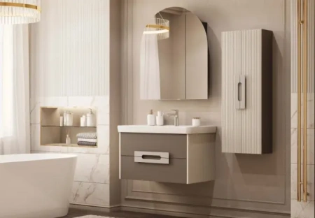 Тумба под раковину Акватон Ар-Деко 85 1A280401DD6E0 кашемир фото