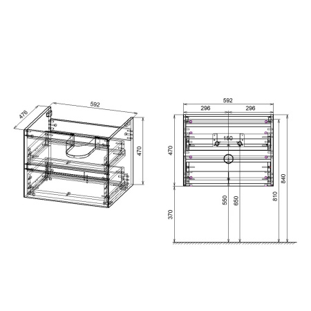 Тумба под раковину Vincea Luka VMC-2L600GS G.Stone 60 см фото