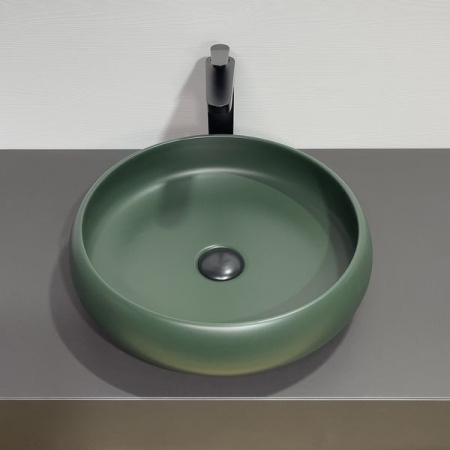 Накладная раковина Comforty 114MDG 00-00012529 41x41 темно-зеленая матовая фото