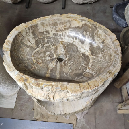 Раковина напольная из окаменелого дерева ODN-01499 (68*55*90) фото