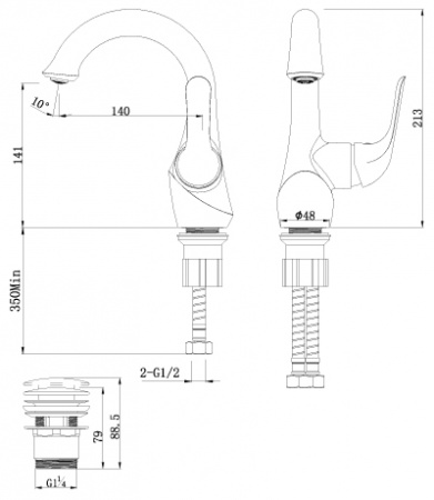 Смеситель для раковины Lemark Swan LM5406BG фото