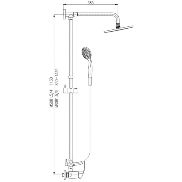 Душевая система Rav Slezak Missisipi MS081.5/5 Хром фото