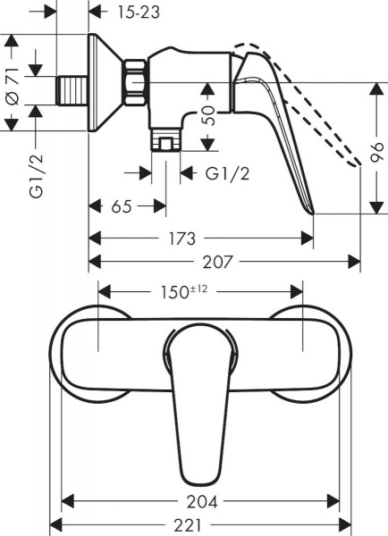 Смеситель для душа Hansgrohe Novus 71060000 фото