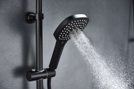 Душевая стойка с тропическим душем Savol SK-H3145H черная матовая фото