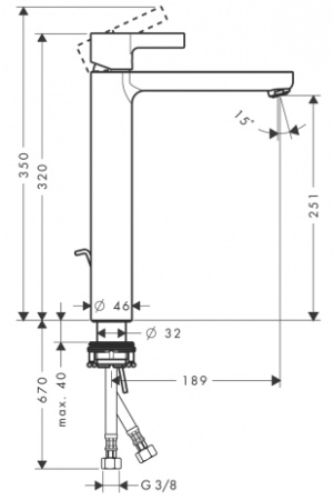 Высокий смеситель для раковины Hansgrohe Metris S 31022000 фото